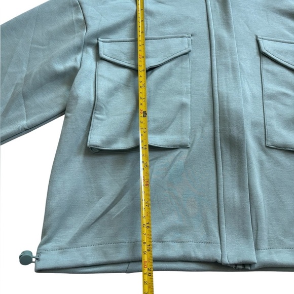 YOGALICIOUS Softlite Scuba Autumn HOODIE JACKET  color Iceberg Green Size Small - Picture 3 of 6